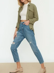 Джинсы Trendyol модель TWOSS21JE0110/Koyu Mavi Фото