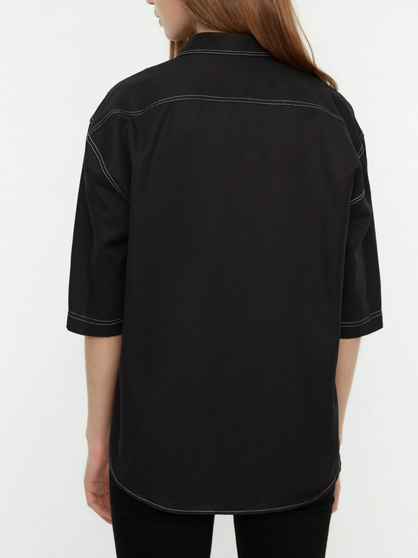 Рубашки Trendyol модель TMNSS22GO0589/Siyah Рубашки Trendyol модель TMNSS22GO0589/Siyah Фото