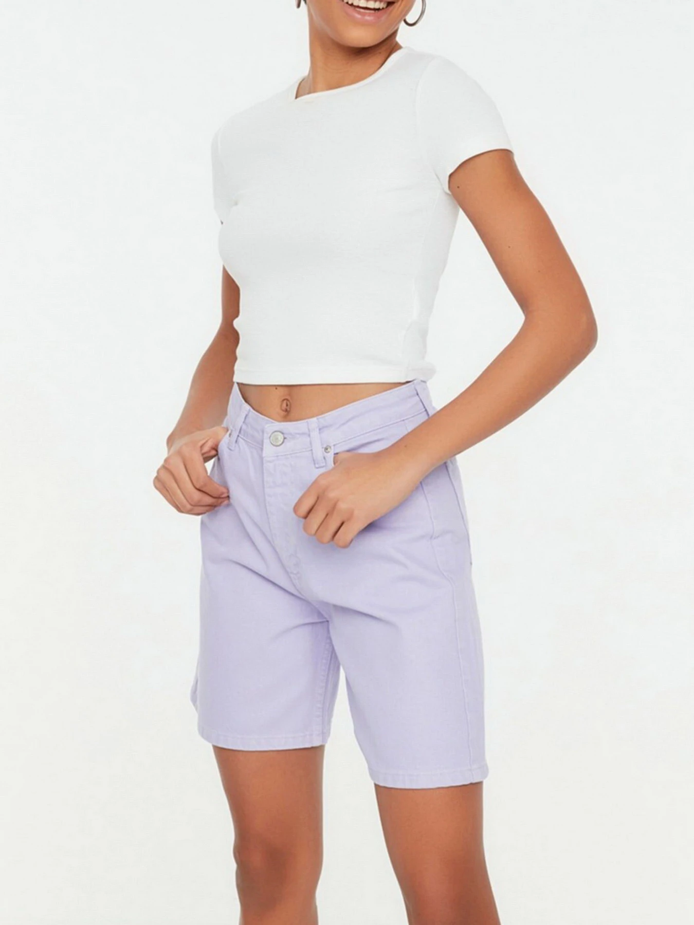 Шорты Trendyol модель TWOSS21SR0631/Lila Фото