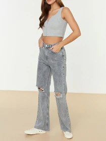 Топ Trendyol модель TWOSS22BZ0468/Gri Фото