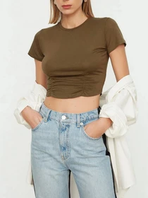 Топ Trendyol модель TWOSS22BZ0577/Haki Фото