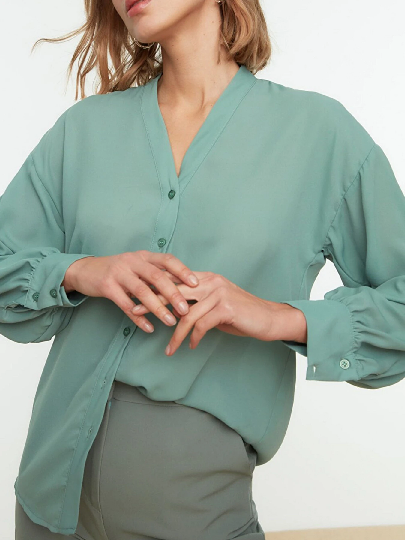 Рубашки Trendyol модель TWOSS22GO0153/Mint Фото