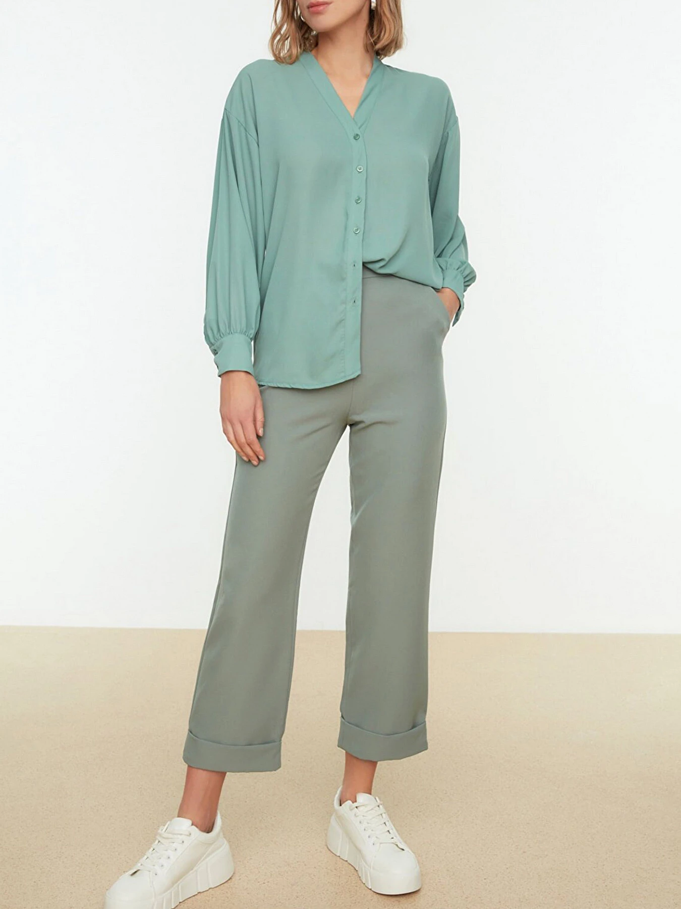 Рубашки Trendyol модель TWOSS22GO0153/Mint Фото