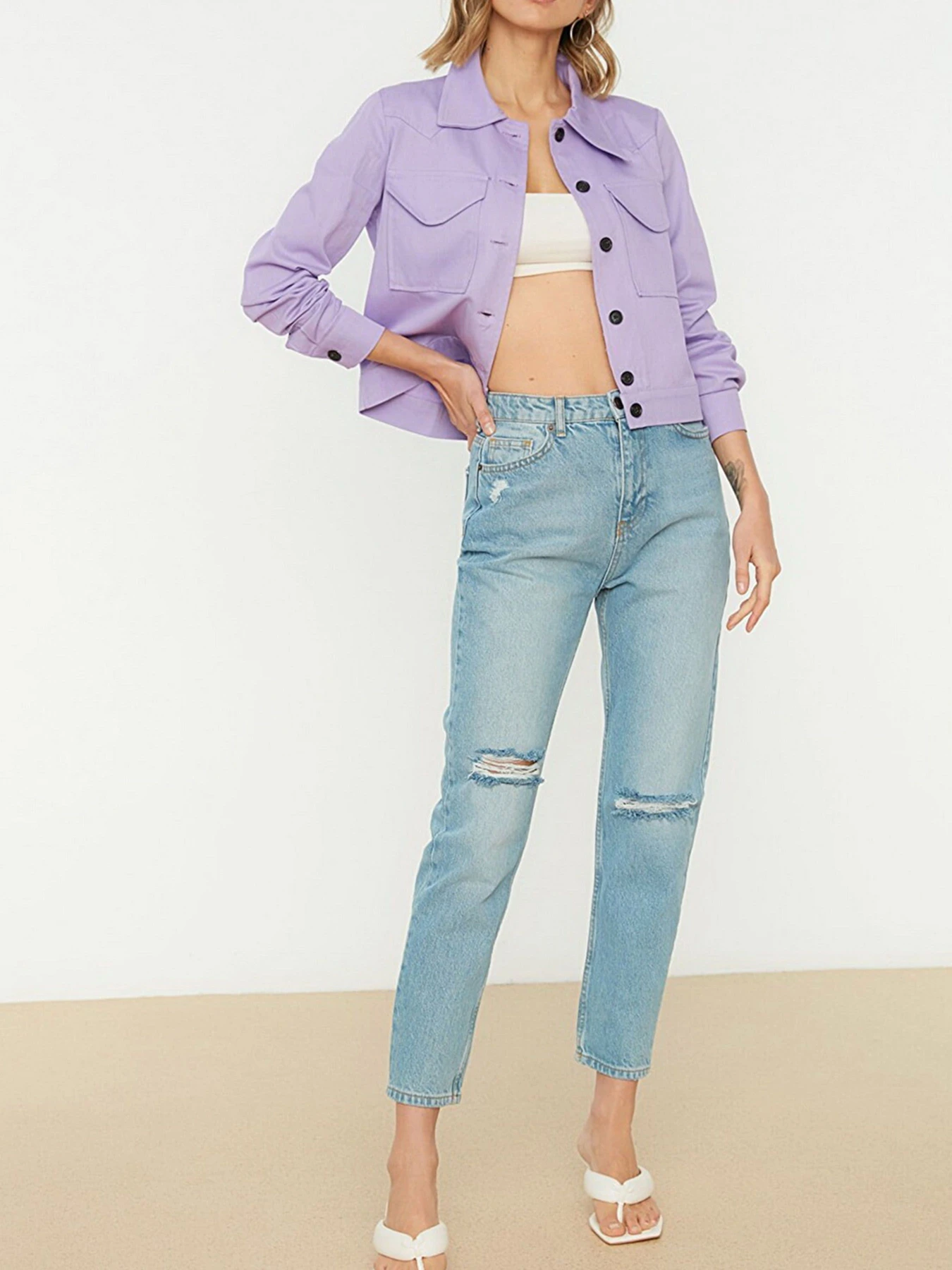 Рубашки Trendyol модель TWOSS22GO0216/Mor Фото