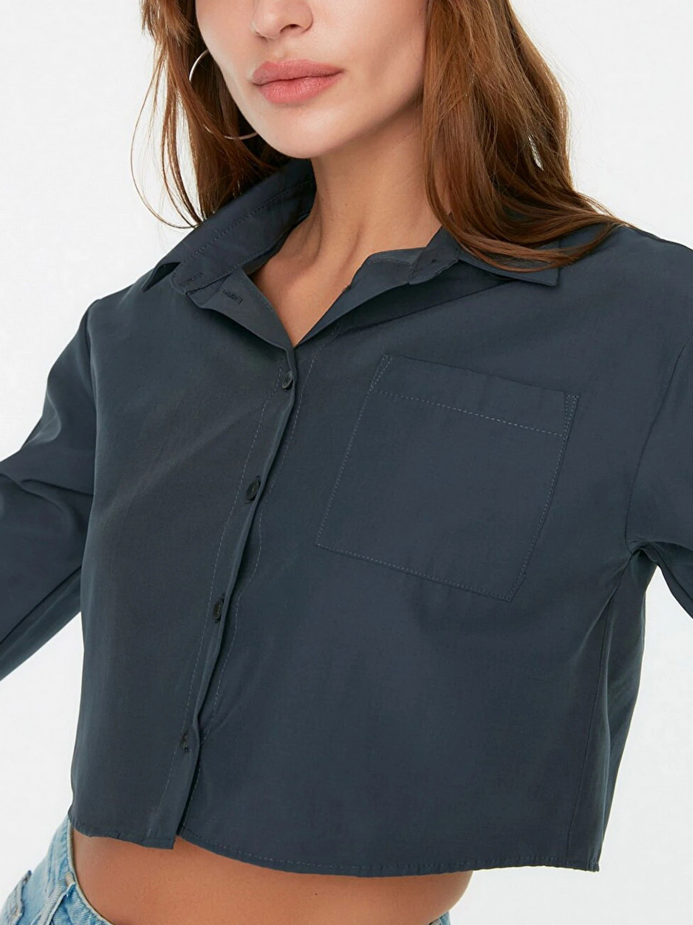 Рубашки Trendyol модель TWOSS22GO0559/Gri Фото