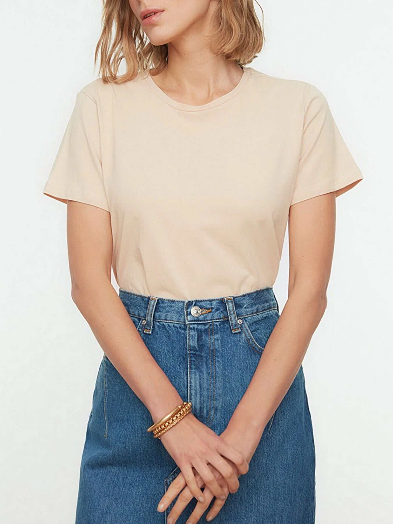 Футболки и поло Trendyol модель TWOSS20TS0141/Lacivert-Bej Футболки и поло Trendyol модель TWOSS20TS0141/Lacivert-Bej Фото