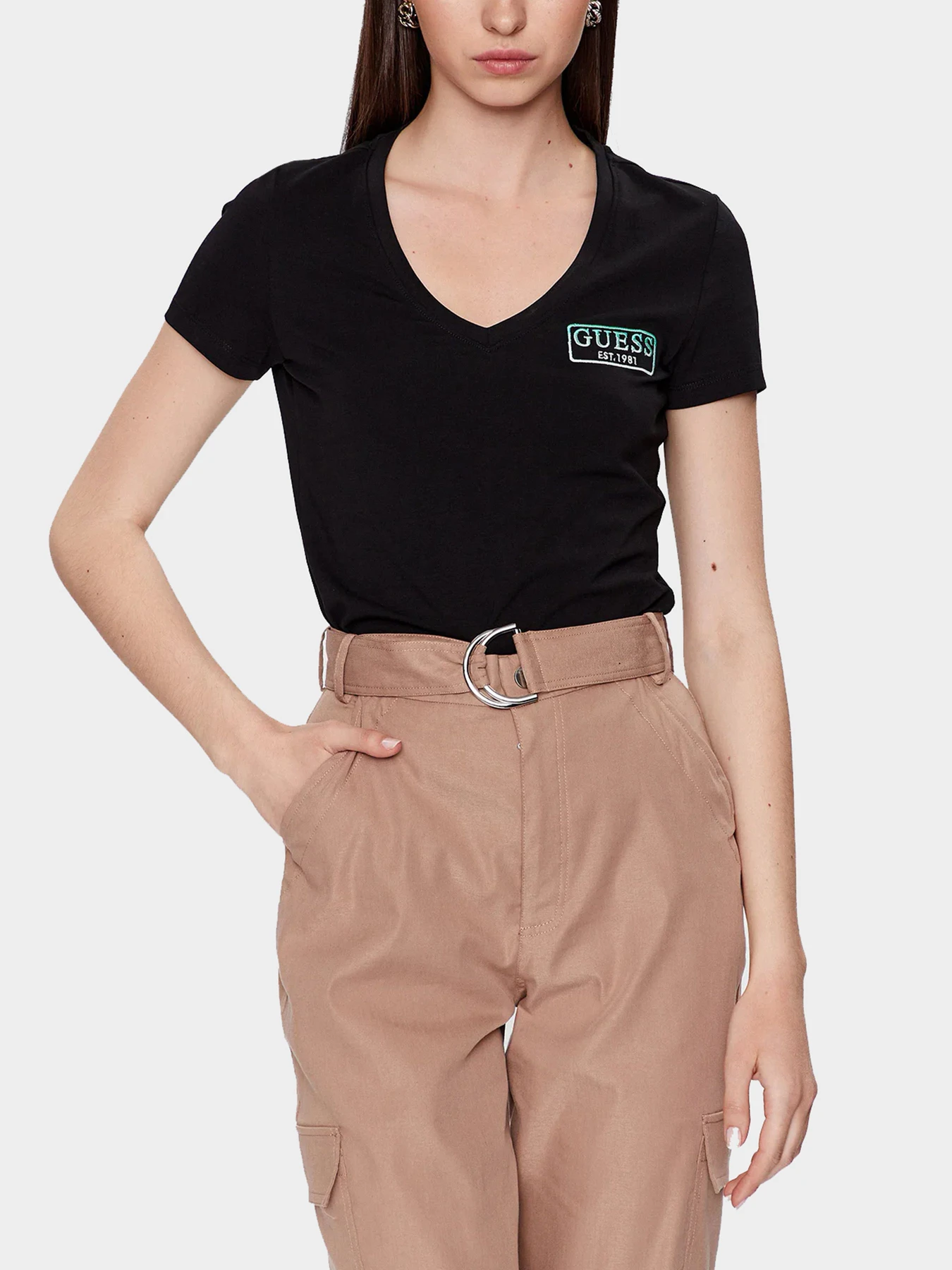 Футболки и поло GUESS модель W3YI38-J1314-JBLK Футболки и поло GUESS модель W3YI38-J1314-JBLK Фото