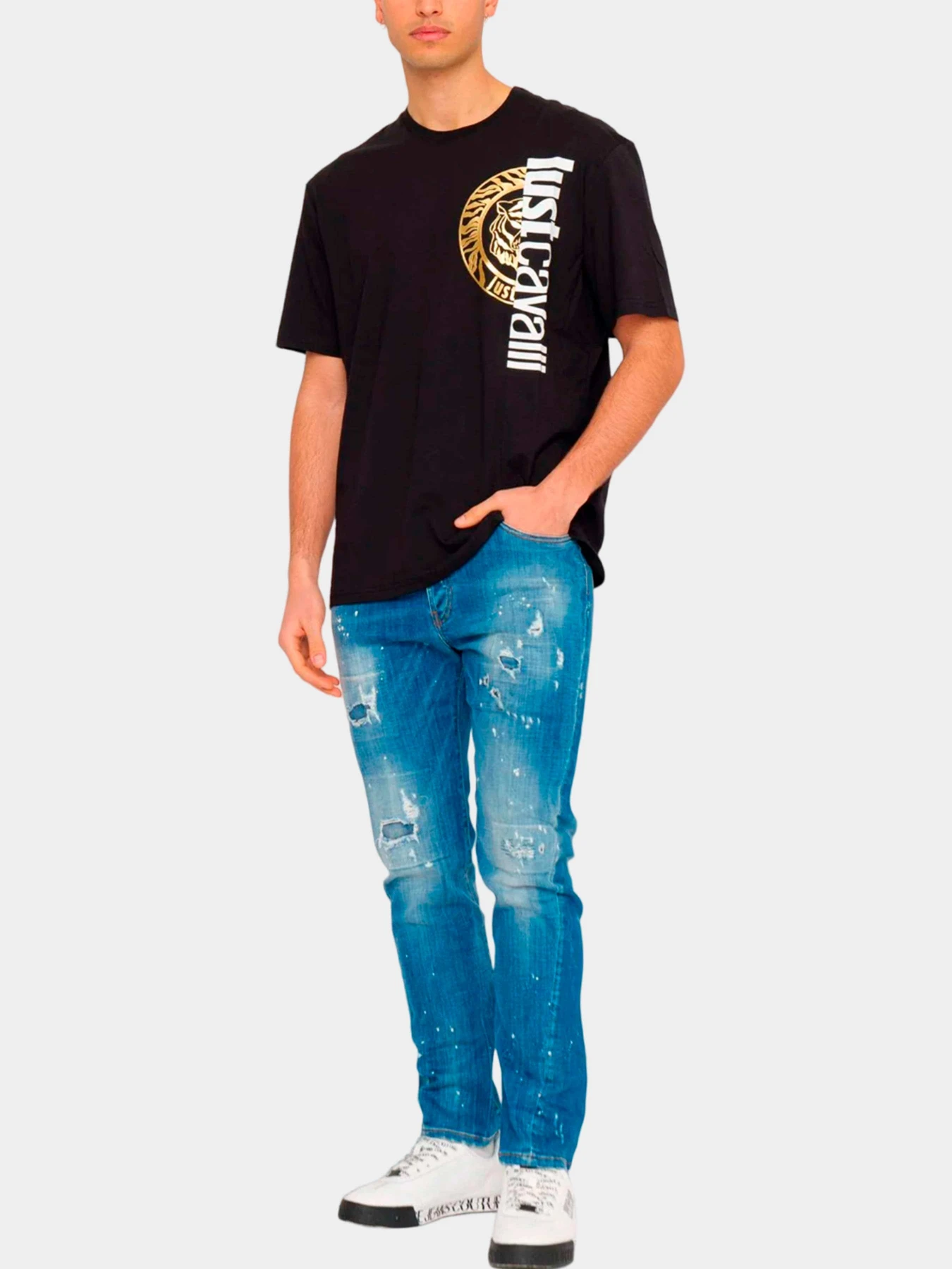 Футболки и поло Just Cavalli модель 74OBHF05-CJ200-899 Футболки и поло Just Cavalli модель 74OBHF05-CJ200-899 Фото