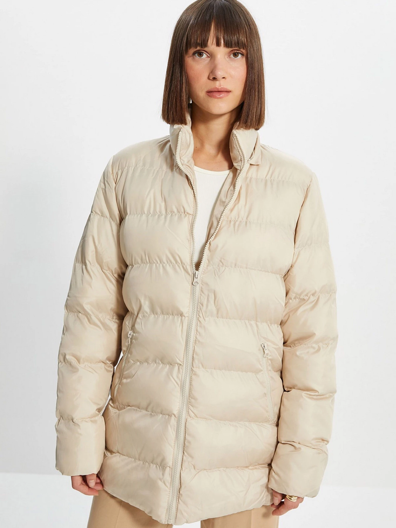 Куртки и дубленки Trendyol модель TWOAW22MO0275/Bej Фото