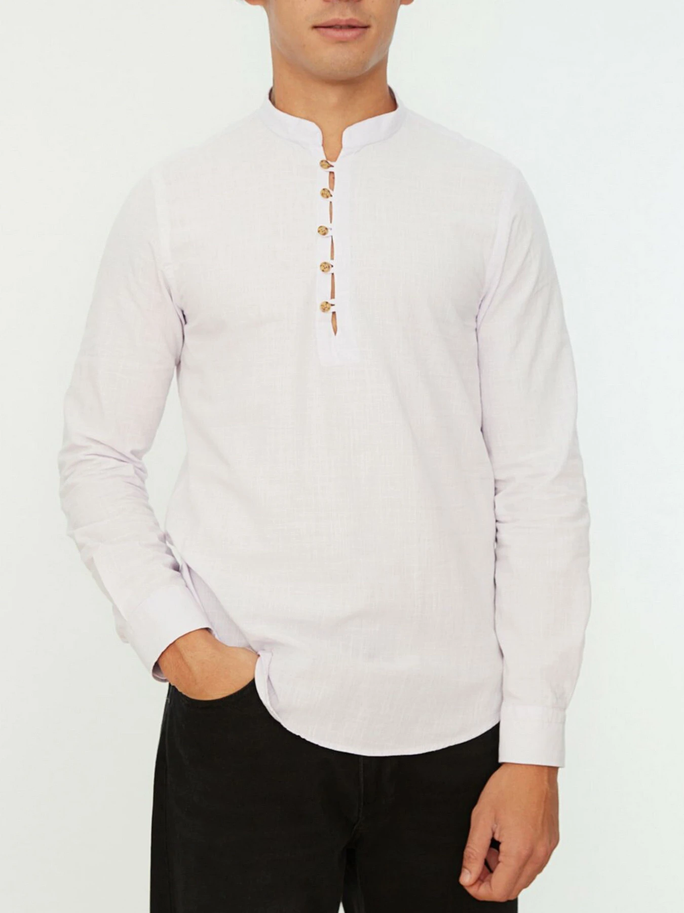 Рубашки Trendyol модель TMNSS20GO0097/Lila Рубашки Trendyol модель TMNSS20GO0097/Lila Фото