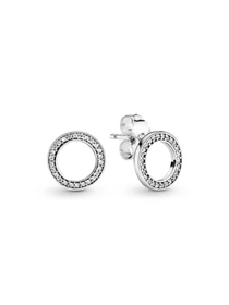 Серьги-гвоздики PANDORA Moments модель 290585CZ Фото