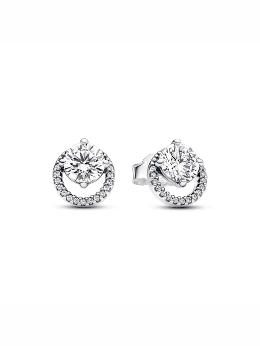 Серьги-гвоздики PANDORA Moments модель 291248C01 Фото