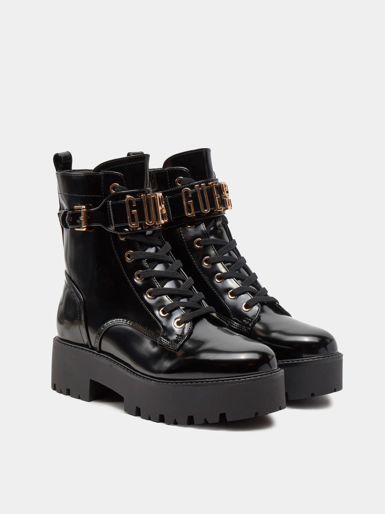 Ботинки и сапоги GUESS модель FLTSOM-PAT10-BLACK Ботинки и сапоги GUESS модель FLTSOM-PAT10-BLACK Фото