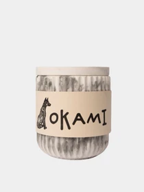 «Дымный уд» Okami, ароматическая свеча серый мрамор, 140 мл Okami модель 792649108376 Фото