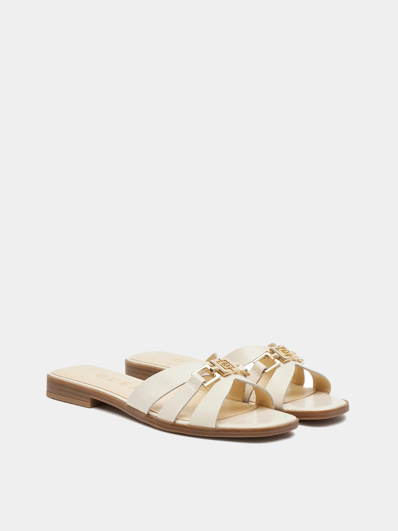 Шлёпанцы GUESS модель FLJRLL-LEA19-CREAM Фото