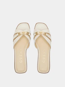 Шлёпанцы GUESS модель FLJRLL-LEA19-CREAM Фото