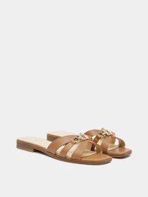 Шлёпанцы GUESS модель FLJRLL-LEA19-TAN Фото