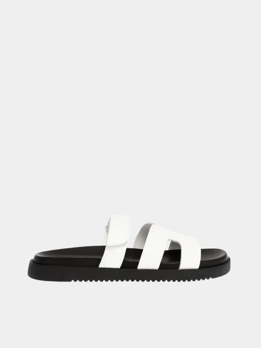 Шлёпанцы Steve Madden модель SM11003028 WHITE ACTION LEATHER Фото