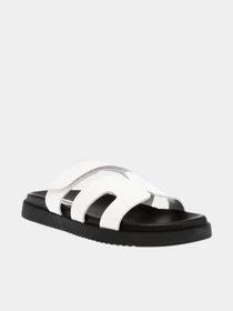 Шлёпанцы Steve Madden модель SM11003028 WHITE ACTION LEATHER Фото