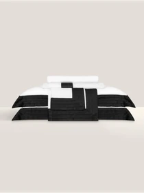 Комплект постельного белья Эдем бел/чер 200х210/260х270/50х70 TOGAS модель 1006.00303 Фото
