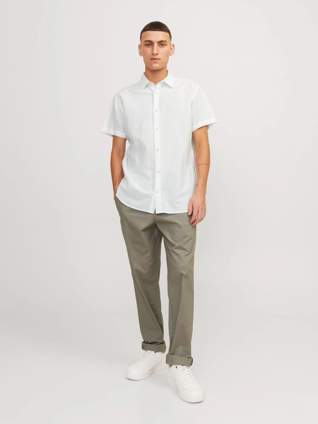 Рубашки JACK & JONES модель 12248383_White Рубашки JACK & JONES модель 12248383_White Фото