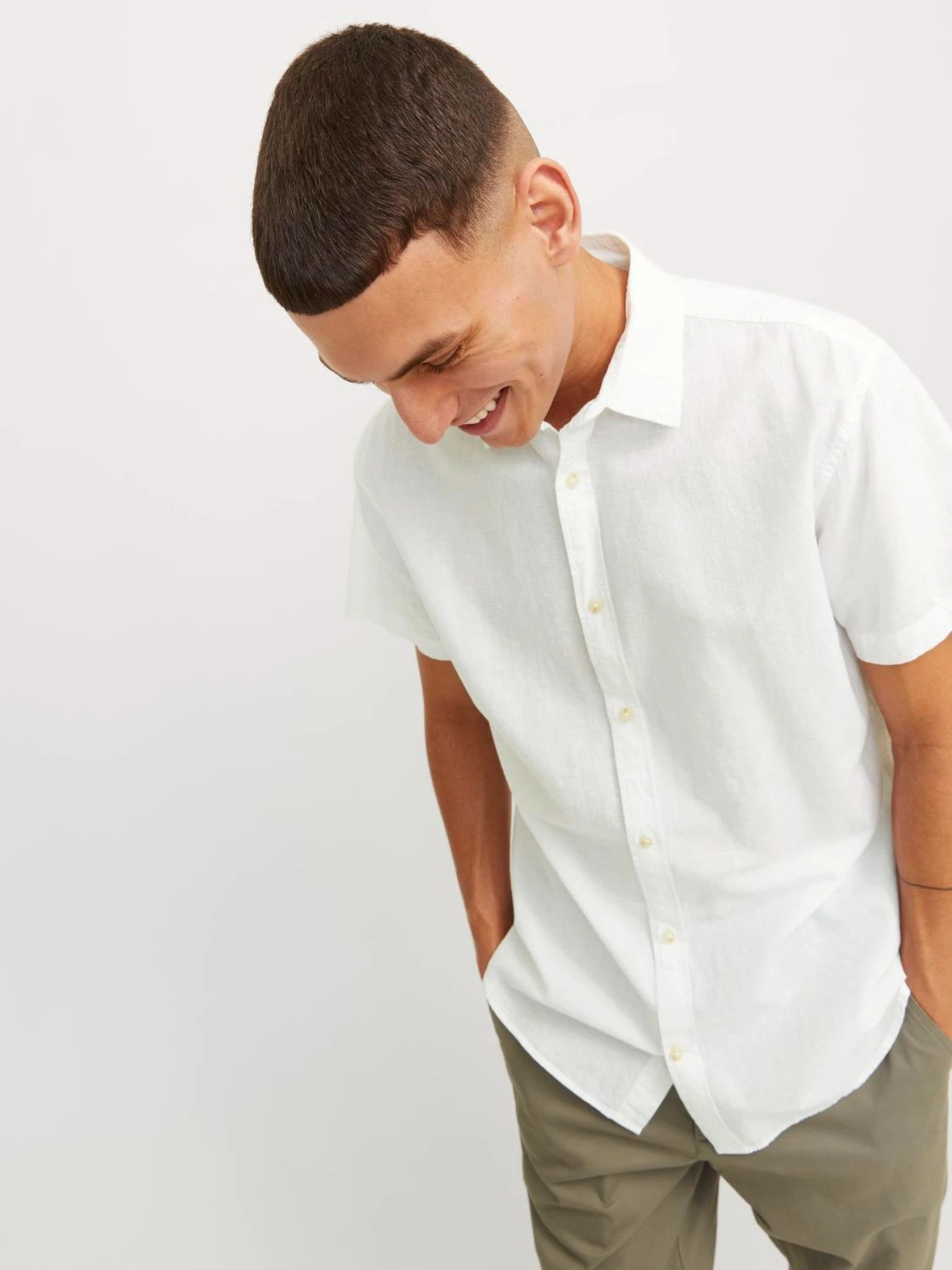 Рубашки JACK & JONES модель 12248383_White Рубашки JACK & JONES модель 12248383_White Фото
