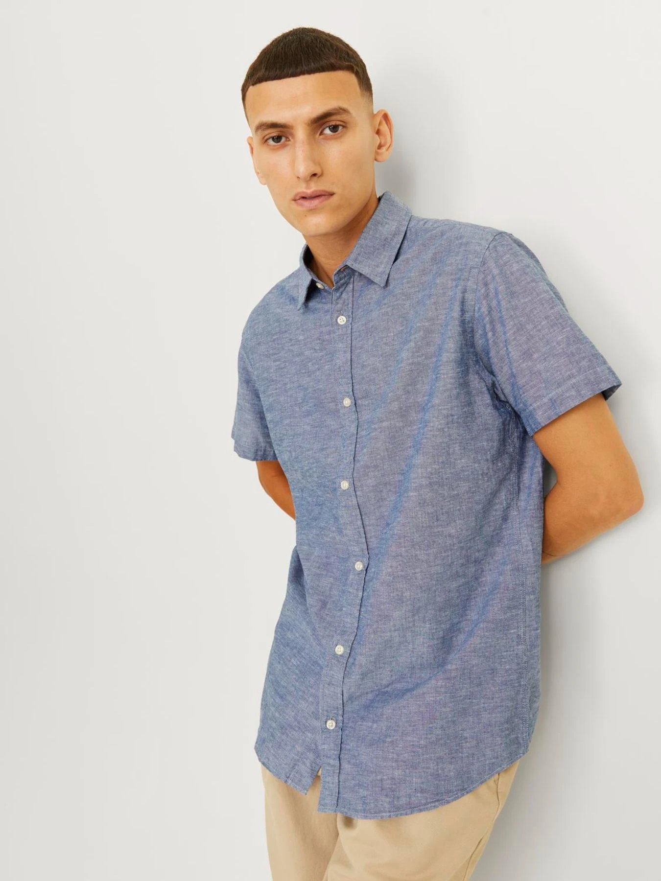 Рубашки JACK & JONES модель 12248592_FADEDDENIM Рубашки JACK & JONES модель 12248592_FADEDDENIM Фото