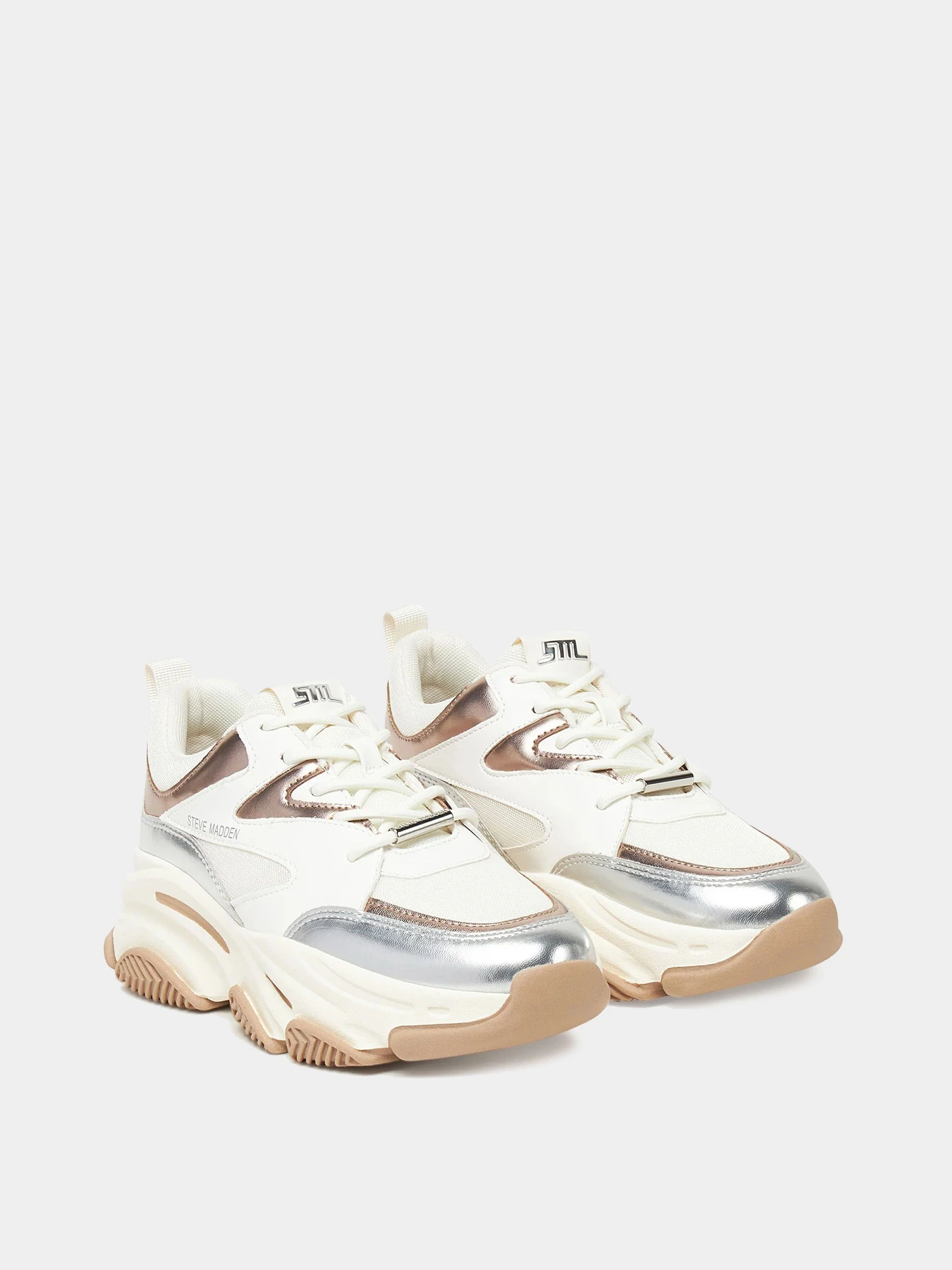 Кроссовки Steve Madden модель SM19000096 SILVER/GOLD CREAM Кроссовки Steve Madden модель SM19000096 SILVER/GOLD CREAM Фото
