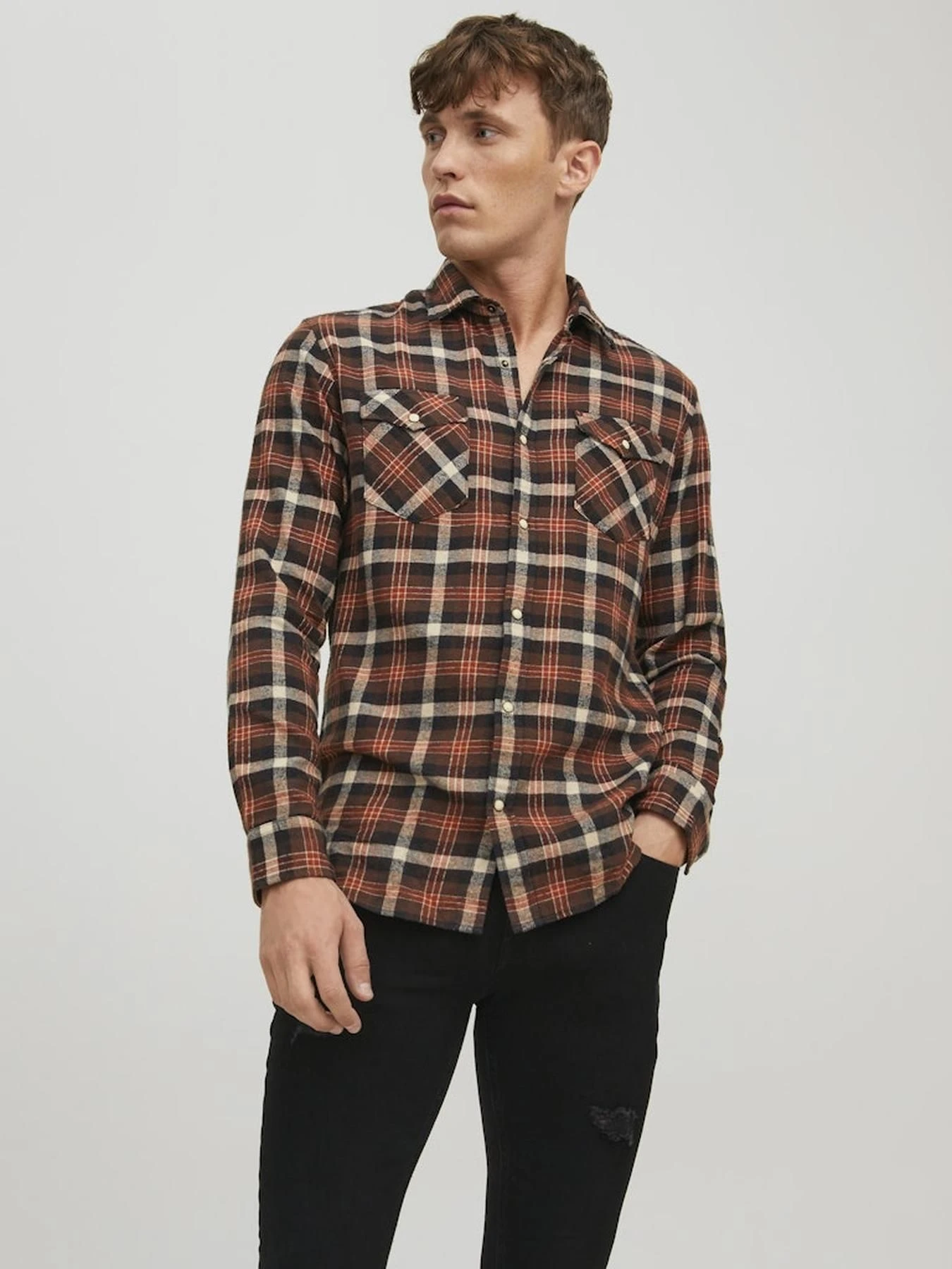 Рубашки JACK & JONES модель 12213402_Rubber Рубашки JACK & JONES модель 12213402_Rubber Фото