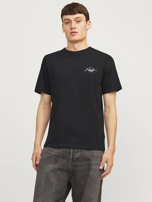 Футболкалар мен поло жейделер JACK & JONES үлгі 12256799_Black Фото