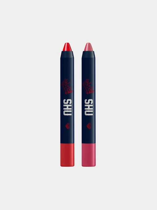КАРАНДАШ-ПОМАДА ДЛЯ ГУБ VIVID ACCENT МАРКИ SHU №463 неклассический красный/№465 розово-лиловый SHU үлгі 8435328115723 Фото