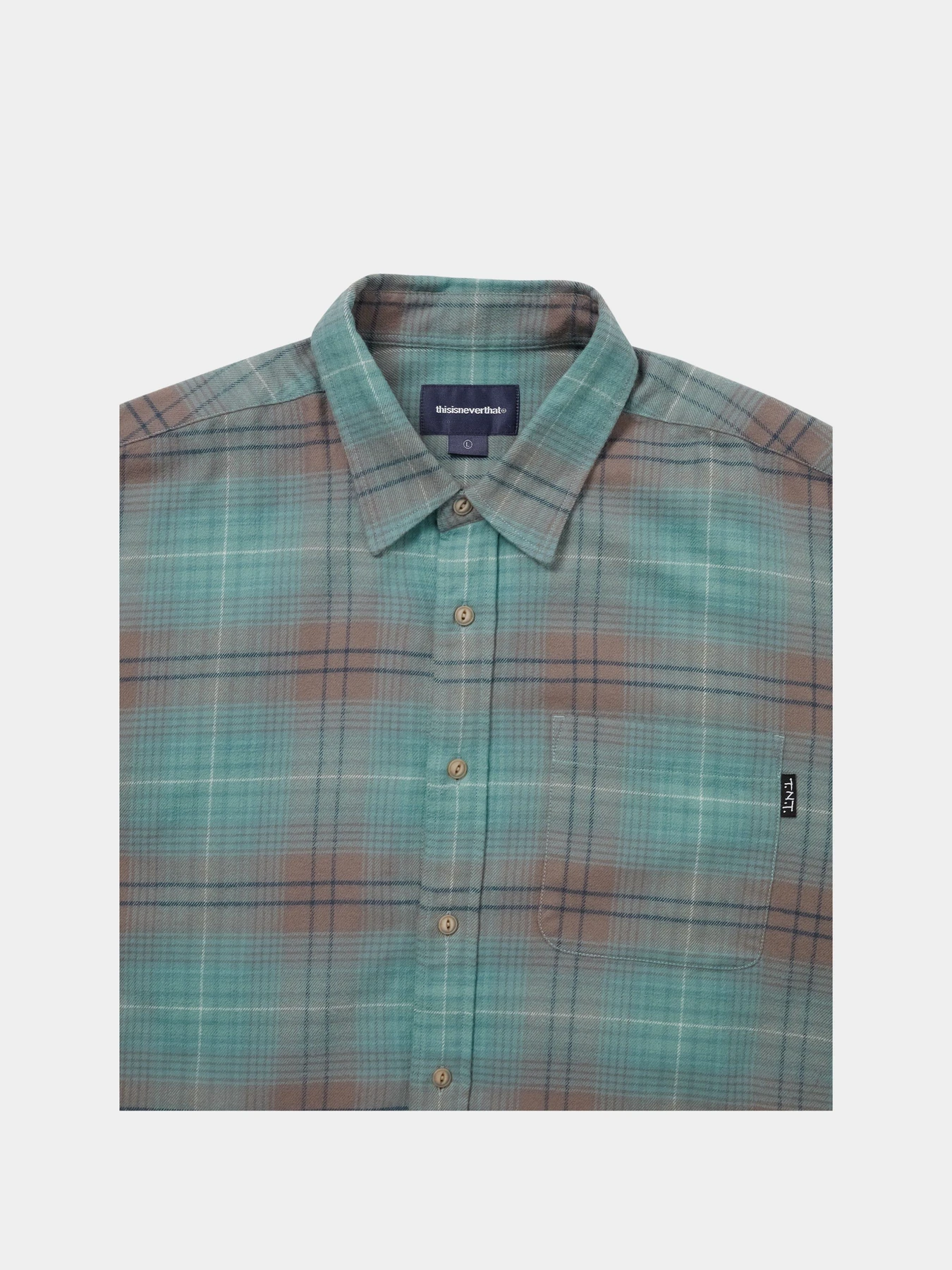 Рубашки ThisisNeverThat модель TN261WSHTL03-TEAL Рубашки ThisisNeverThat модель TN261WSHTL03-TEAL Фото